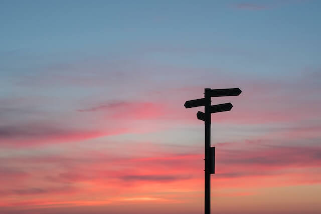 direction in sunset