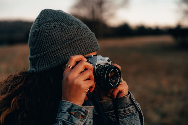 women taking picture